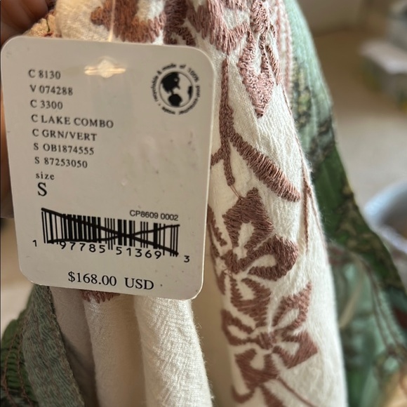 Free People Bohemian Green and Cream Dress - Picture 8 of 9